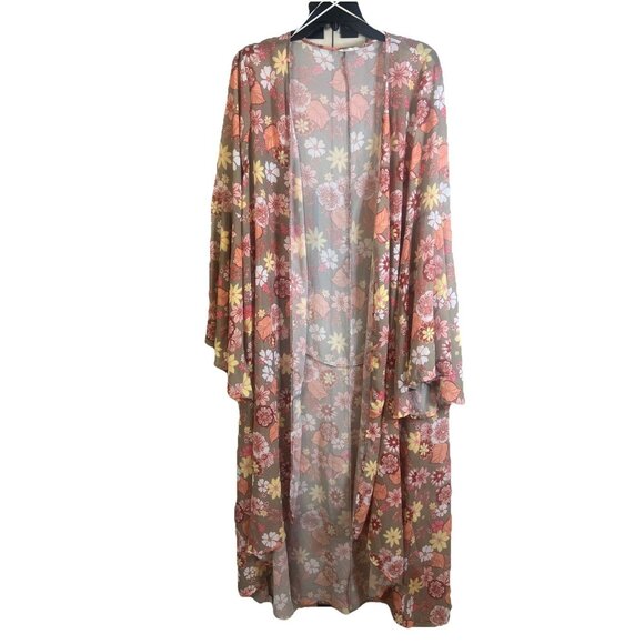 Altar’d State Sweaters - Altar’d State Bohemian Hippie Floral Long Kimono Size Medium